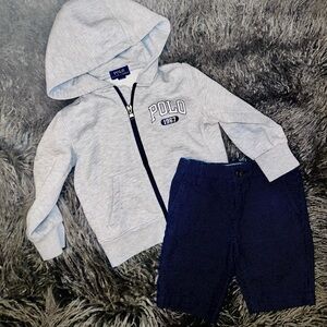 Polo Ralph Lauren Zip Up with H&M Cotton Short- Sold as Set